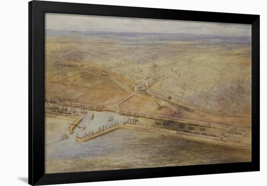 A Bird's-Eye View of the Docks at Buenos Aires-Eduardo Martino-Framed Giclee Print