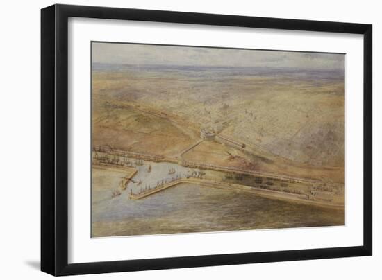 A Bird's-Eye View of the Docks at Buenos Aires-Eduardo Martino-Framed Giclee Print