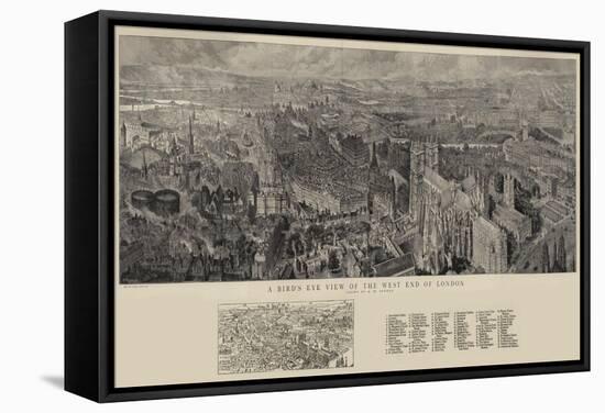 A Bird's Eye View of the West End of London-Henry William Brewer-Framed Stretched Canvas