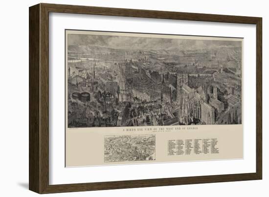 A Bird's Eye View of the West End of London-Henry William Brewer-Framed Giclee Print