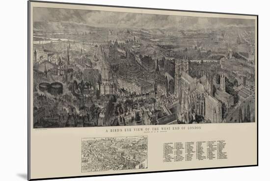 A Bird's Eye View of the West End of London-Henry William Brewer-Mounted Giclee Print