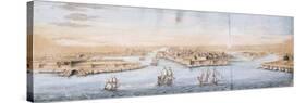 A Bird's Eye View of Valetta from the Sea, with Men-o-War entering the Harbour-null-Stretched Canvas