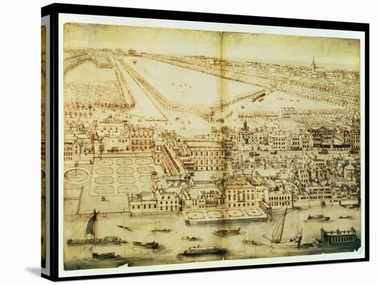 A Bird's Eye View of Whitehall Palace, C.1695-Leonard Knyff-Stretched Canvas