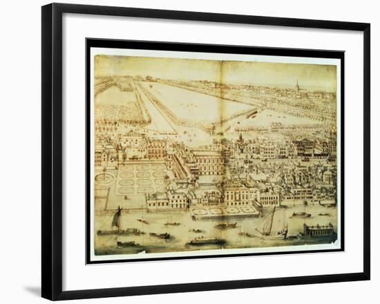 A Bird's Eye View of Whitehall Palace, C.1695-Leonard Knyff-Framed Giclee Print