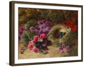 A Bird's Nest and Geraniums-Oliver Clare-Framed Giclee Print