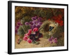 A Bird's Nest and Geraniums-Oliver Clare-Framed Giclee Print