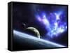 A Bird-Shaped Nebula Watches over a Group of Planets-Stocktrek Images-Framed Stretched Canvas