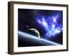 A Bird-Shaped Nebula Watches over a Group of Planets-Stocktrek Images-Framed Premium Photographic Print