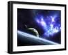 A Bird-Shaped Nebula Watches over a Group of Planets-Stocktrek Images-Framed Premium Photographic Print