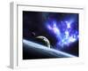A Bird-Shaped Nebula Watches over a Group of Planets-Stocktrek Images-Framed Premium Photographic Print