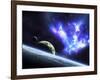 A Bird-Shaped Nebula Watches over a Group of Planets-Stocktrek Images-Framed Premium Photographic Print