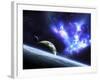 A Bird-Shaped Nebula Watches over a Group of Planets-Stocktrek Images-Framed Photographic Print