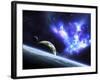 A Bird-Shaped Nebula Watches over a Group of Planets-Stocktrek Images-Framed Photographic Print