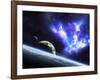 A Bird-Shaped Nebula Watches over a Group of Planets-Stocktrek Images-Framed Photographic Print