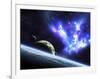 A Bird-Shaped Nebula Watches over a Group of Planets-Stocktrek Images-Framed Photographic Print