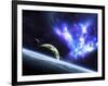 A Bird-Shaped Nebula Watches over a Group of Planets-Stocktrek Images-Framed Photographic Print