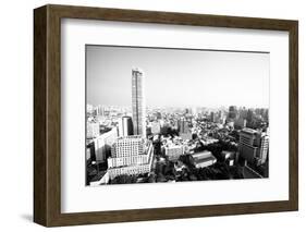 A Birds Eye View of Bangkok, Thailand (Black and White Photo)-De Visu-Framed Photographic Print