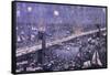 A Birds-Eye View of the Great New York and Brooklyn Bridge and Grand Display of Fire Works on…-null-Framed Stretched Canvas