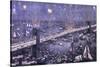 A Birds-Eye View of the Great New York and Brooklyn Bridge and Grand Display of Fire Works on…-null-Stretched Canvas