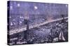 A Birds-Eye View of the Great New York and Brooklyn Bridge and Grand Display of Fire Works on…-null-Stretched Canvas