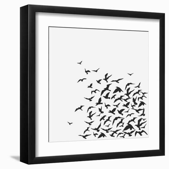 A Birds' Flock-kusuriuri-Framed Art Print