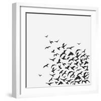 A Birds' Flock-kusuriuri-Framed Art Print