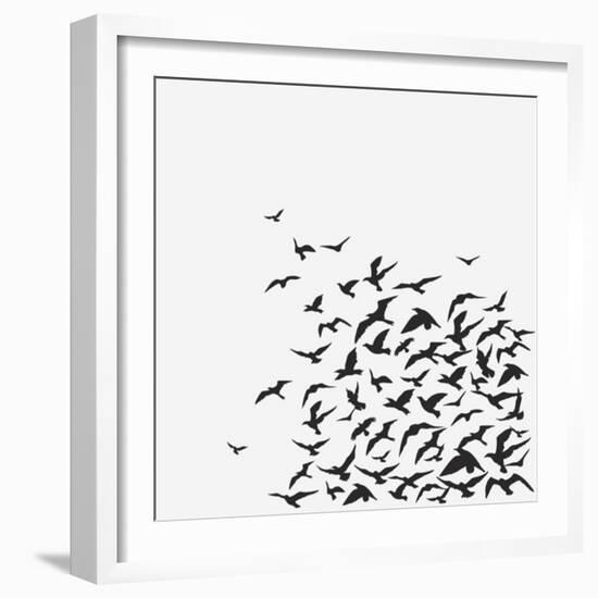 A Birds' Flock-kusuriuri-Framed Art Print