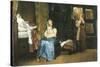 A Birth Chamber, Seventeenth Century-Sir Lawrence Alma-Tadema-Stretched Canvas