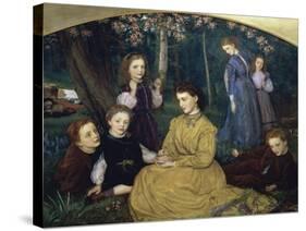 A Birthday Picnic-Arthur Hughes-Stretched Canvas