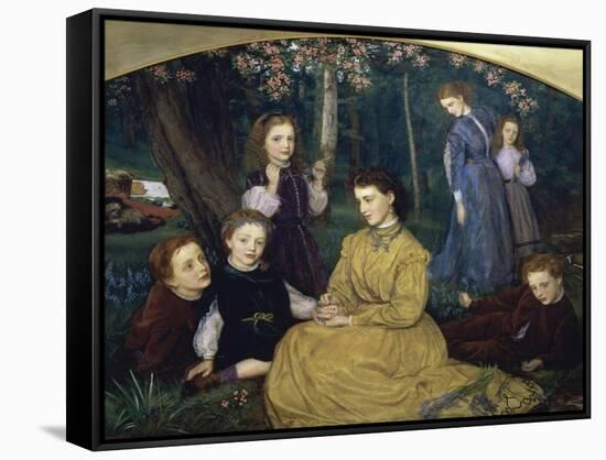 A Birthday Picnic-Arthur Hughes-Framed Stretched Canvas