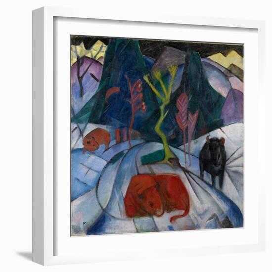 A Bison in Winter , 1913-Franz Marc-Framed Giclee Print