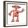 A Bit Wired Cute Robot - Cartoon-iralu-Framed Art Print