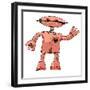 A Bit Wired Cute Robot - Cartoon-iralu-Framed Art Print