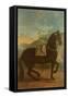 A Black Horse Sporting a Spanish Saddle-Johann Georg Hamilton-Framed Stretched Canvas