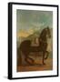 A Black Horse Sporting a Spanish Saddle-Johann Georg Hamilton-Framed Giclee Print