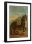A Black Horse Sporting a Spanish Saddle-Johann Georg Hamilton-Framed Giclee Print