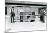 A Black Leopard Being Transported in a Cage by Keepers at London Zoo, June 1922-Frederick William Bond-Mounted Photographic Print