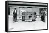 A Black Leopard Being Transported in a Cage by Keepers at London Zoo, June 1922-Frederick William Bond-Framed Stretched Canvas