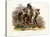 A Blackfoot Indian on Horseback, Plate 19 from Volume 1 of Travels in the Interior of North America-Karl Bodmer-Stretched Canvas