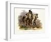 A Blackfoot Indian on Horseback, Plate 19 from Volume 1 of Travels in the Interior of North America-Karl Bodmer-Framed Giclee Print