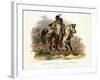 A Blackfoot Indian on Horseback, Plate 19 from Volume 1 of Travels in the Interior of North America-Karl Bodmer-Framed Giclee Print