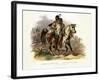 A Blackfoot Indian on Horseback, Plate 19 from Volume 1 of Travels in the Interior of North America-Karl Bodmer-Framed Giclee Print