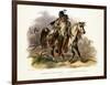 A Blackfoot Indian on Horseback, Plate 19 from Volume 1 of Travels in the Interior of North America-Karl Bodmer-Framed Giclee Print