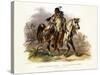 A Blackfoot Indian on Horseback, Plate 19 from Volume 1 of Travels in the Interior of North America-Karl Bodmer-Stretched Canvas