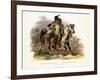 A Blackfoot Indian on Horseback, Plate 19 from Volume 1 of Travels in the Interior of North America-Karl Bodmer-Framed Giclee Print