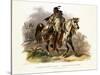 A Blackfoot Indian on Horseback, Plate 19 from Volume 1 of Travels in the Interior of North America-Karl Bodmer-Stretched Canvas