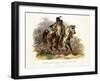 A Blackfoot Indian on Horseback, Plate 19 from Volume 1 of Travels in the Interior of North America-Karl Bodmer-Framed Giclee Print