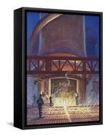 A Blast Furnace in Action-null-Framed Stretched Canvas