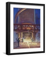 A Blast Furnace in Action-null-Framed Art Print