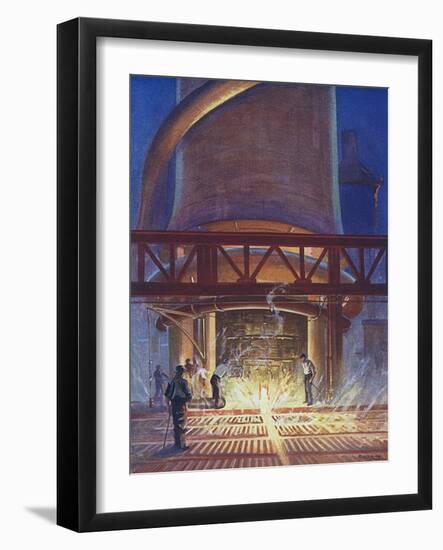 A Blast Furnace in Action-null-Framed Art Print